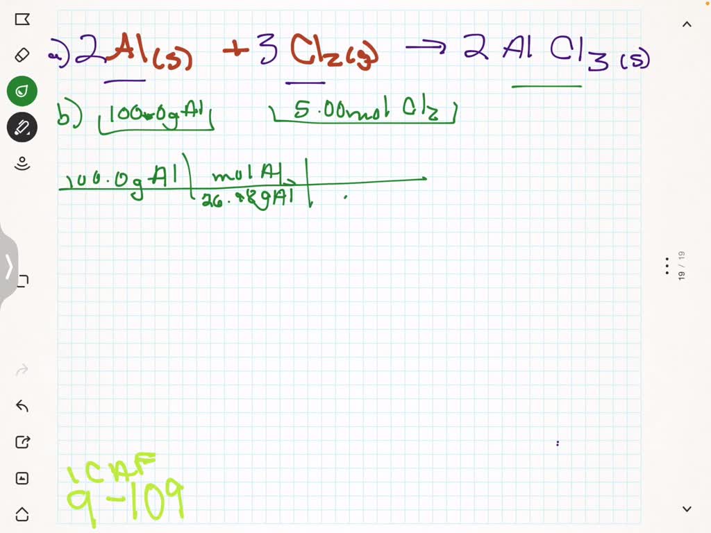 Solved The Balanced Equation For The Reaction Of Aluminum Metal And