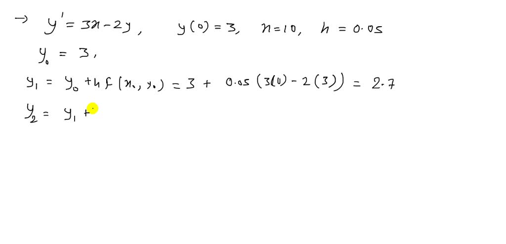 Solved Usar El M Todo De Euler Para Hacer Una Tabla De Valores Para La