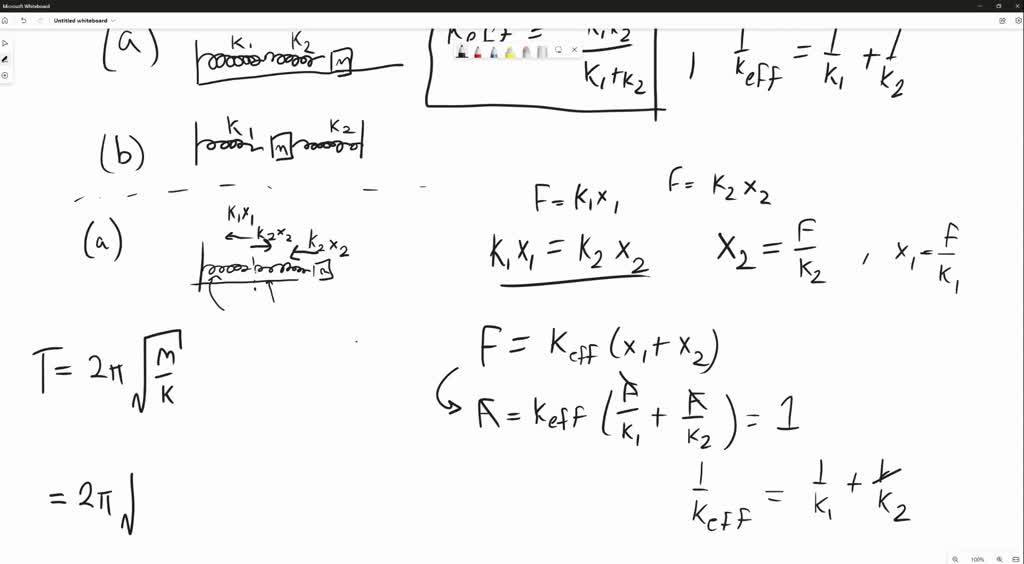 Solved Un Bloque De Masa M Se Conecta A Dos Resortes Con Constantes De