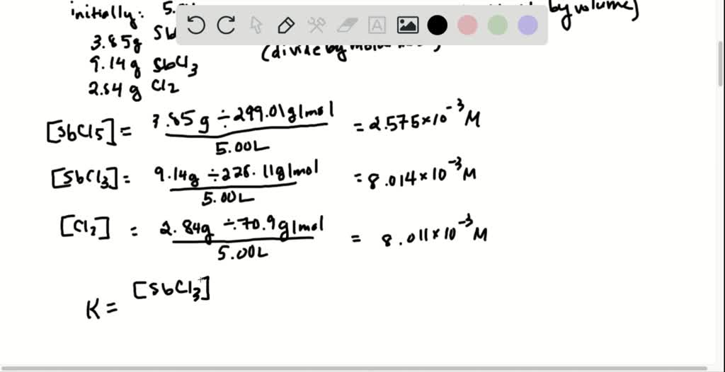 SOLVED Antimony Pentachloride Decomposes According To This Equation