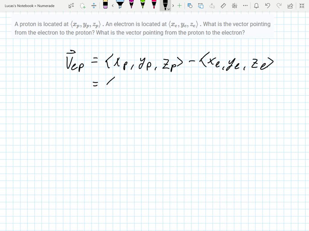 SOLVED A Proton Is Located At Xp Yp Zp An Electron Is Located At Xe