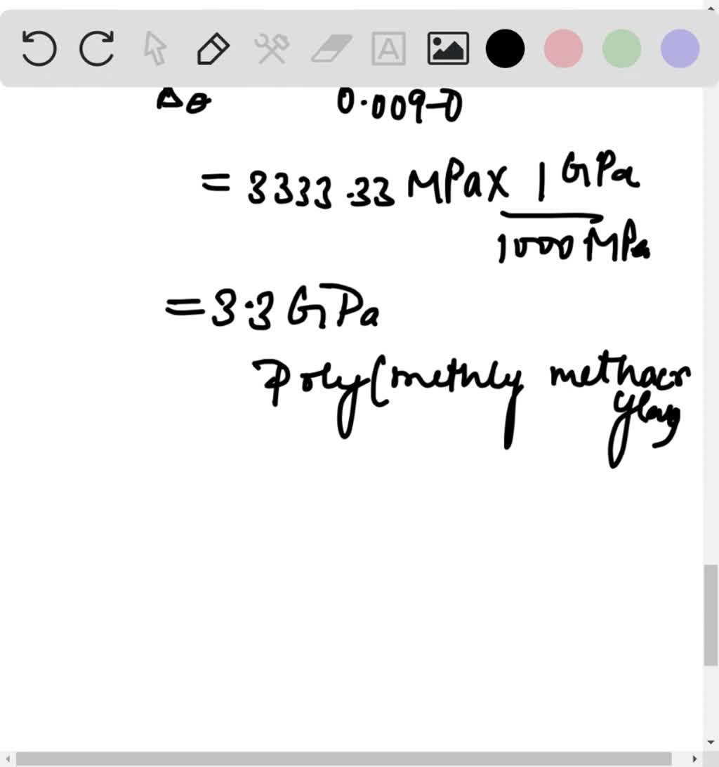 From The Stress Strain Data For Poly Methyl Methacrylate Shown In