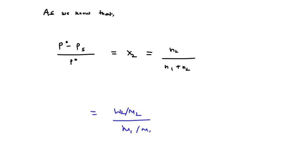 The Relative Lowering Of Vapour Pressure Produced By A Solution Of G