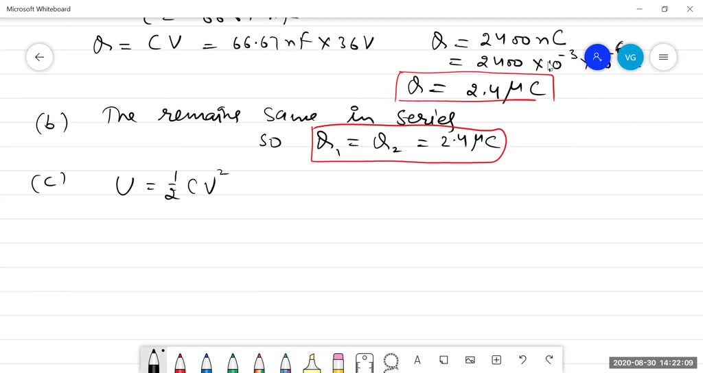 Solved For The Capacitor Net Work Shown In Fig The