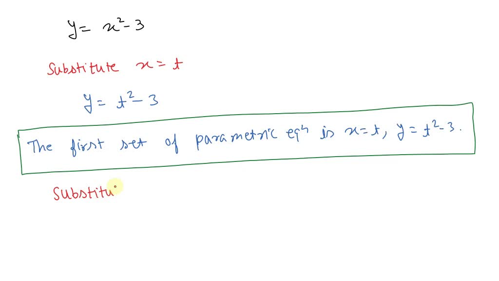 SOLVED In Exercises 53 56 Find Two Different Sets Of Parametric