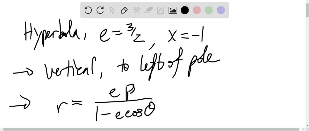 Solved Find A Polar Equation Of The Conic With Its Focus At The Pole