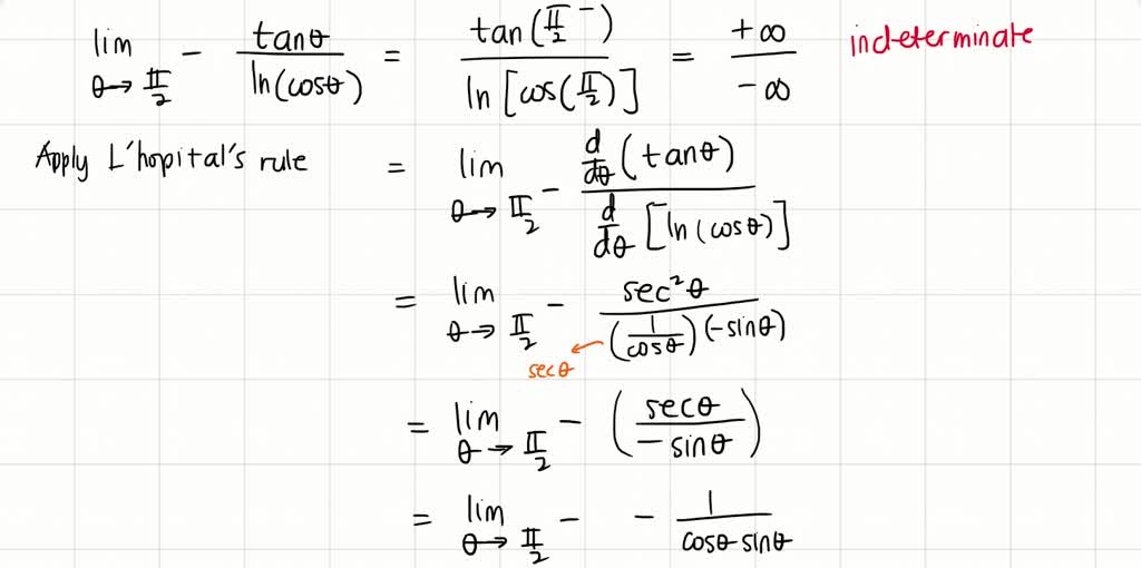 Solved Use L H Pital S Rule Where Appropriate To Find The Given Limit