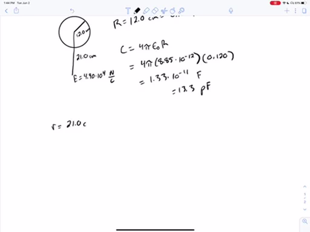 An Isolated Charged Conducting Sphere Of Radius Cm Creates An