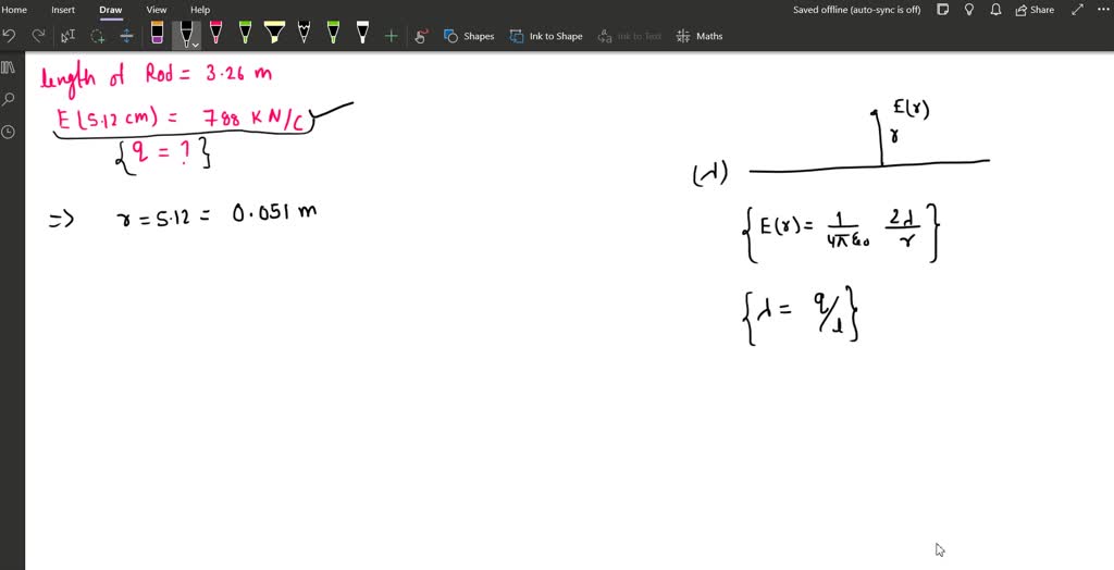 SOLVED A Long Thin Rod Carries Charge Spread Uniformly Over Its 3 26 M