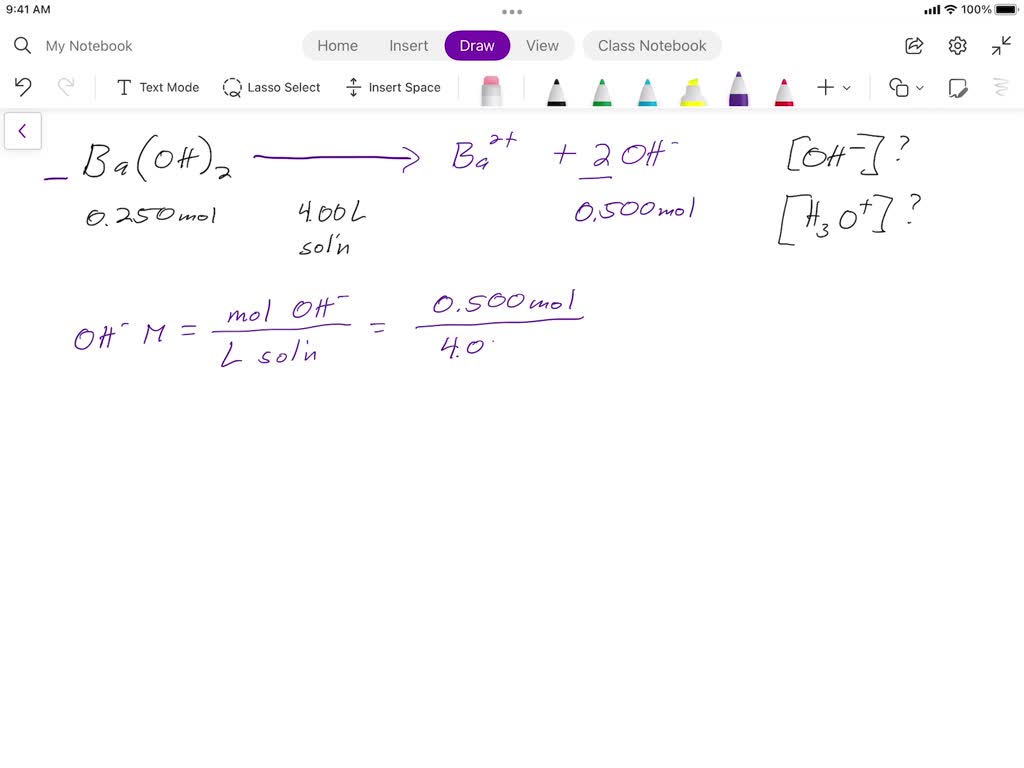 SOLVED A Solution Is Prepared By Dissolving 0 250 Mole Of Ba OH 2 In