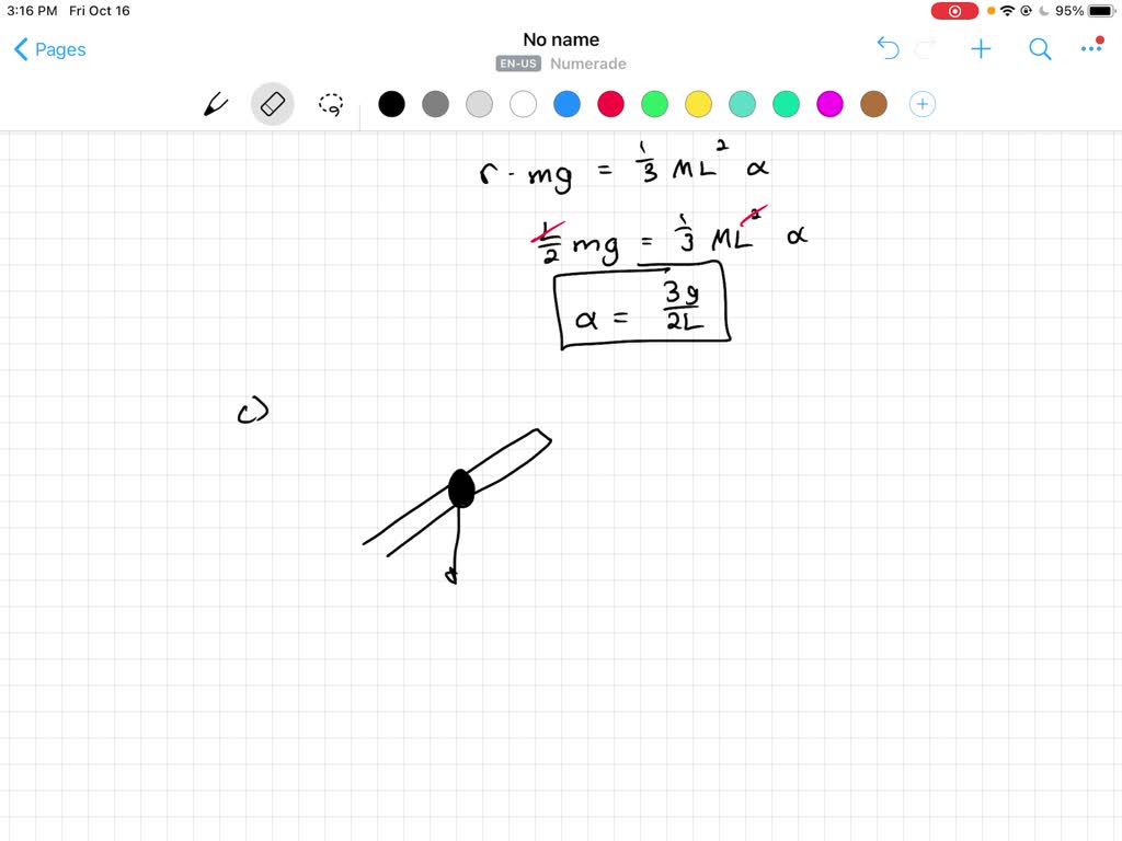 Solved A Long Uniform Rod Of Length L And Mass M Is Pivoted About