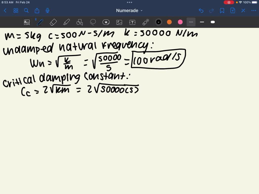 Solved Find The Response Of A Damped Single Degree Of Freedom System