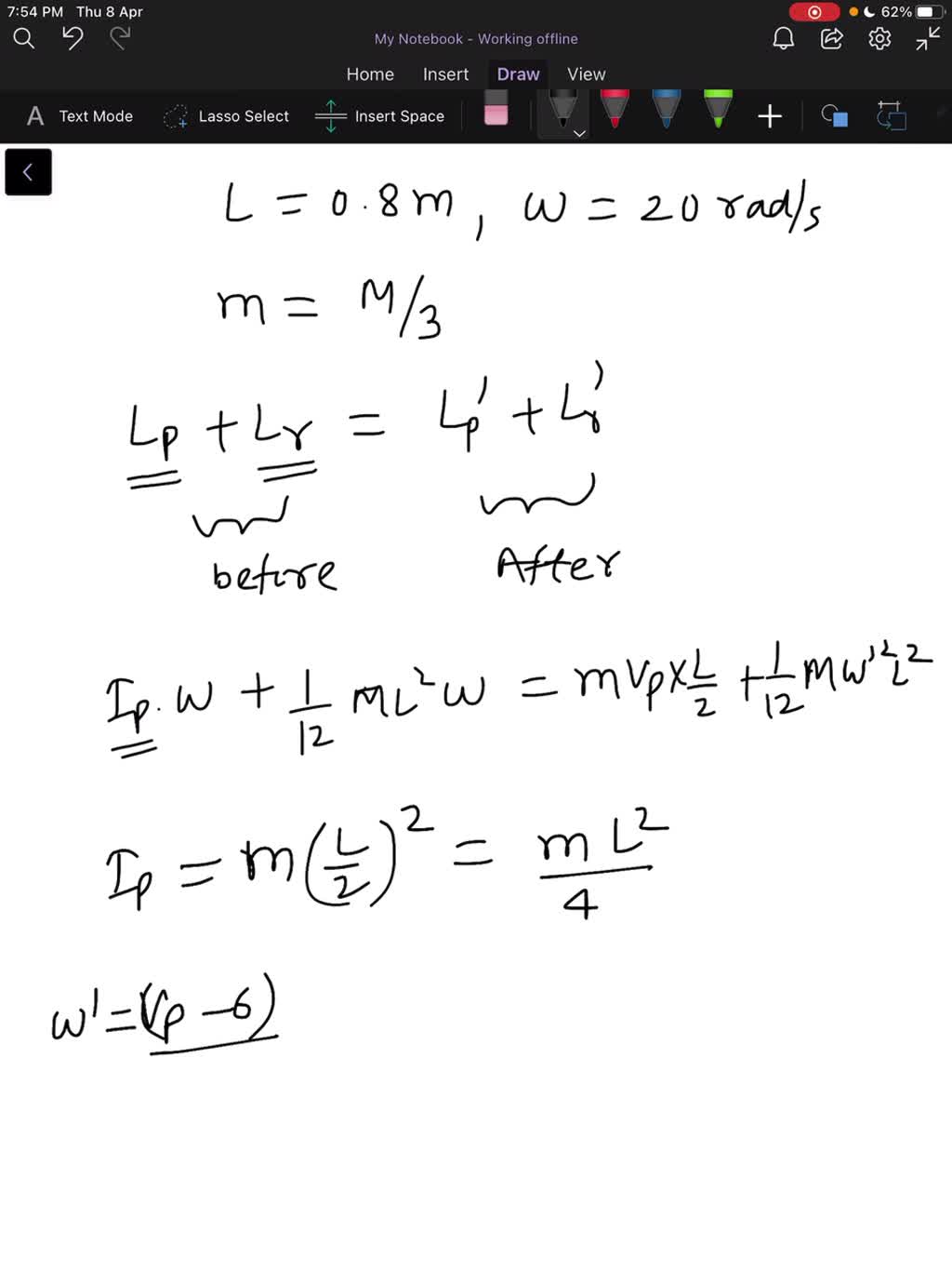 An Overhead View Of A Thin Uniform Rod Of Length M And Mass M