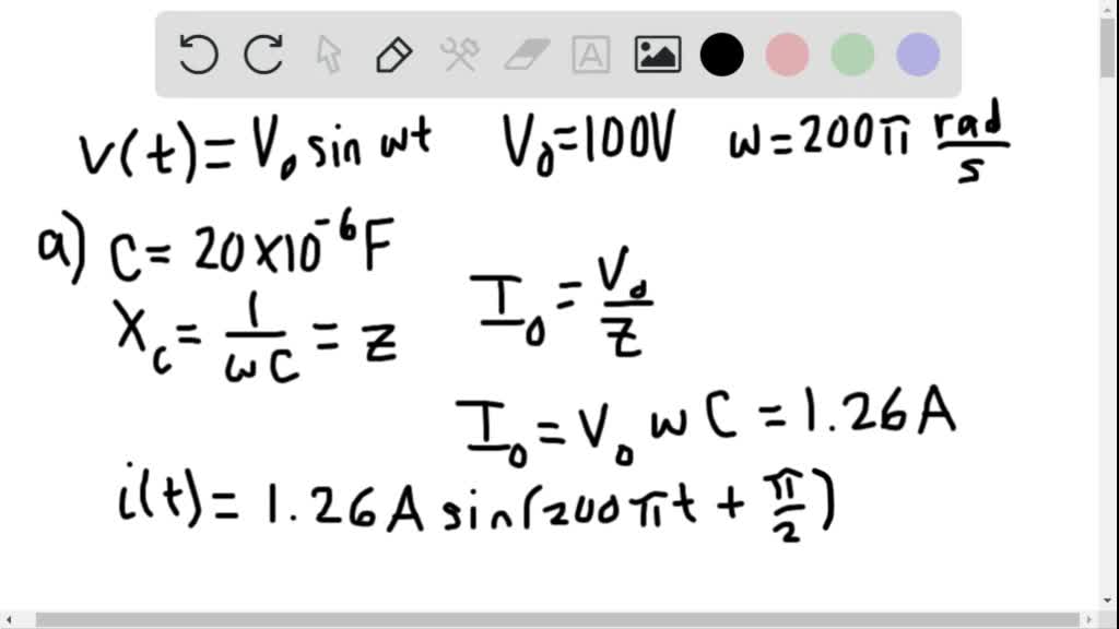 Solved The Emf Of An Ac Source Is Given By V T V Sin T Where V