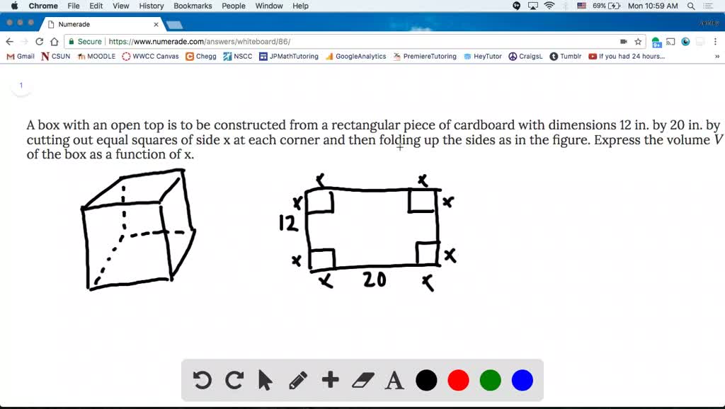 SOLVED A Box With An Open Top Is To Be Constructed From A Rectangular