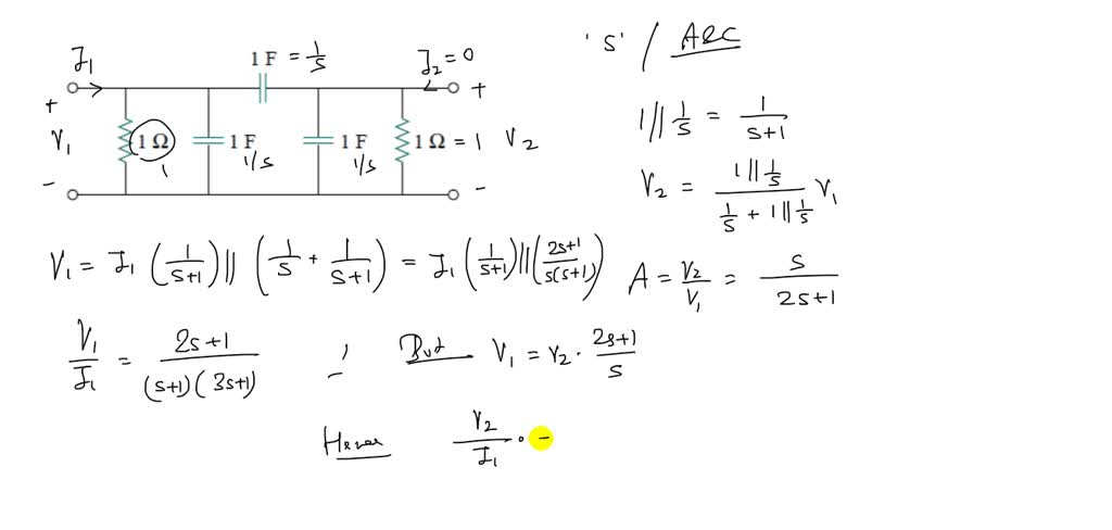 Using Impedances In The S Domain Obtain The Transmission Parameters