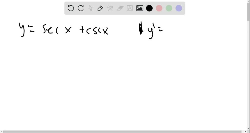 SOLVED Derivatives Involving Other Trigonometric Functions Find The