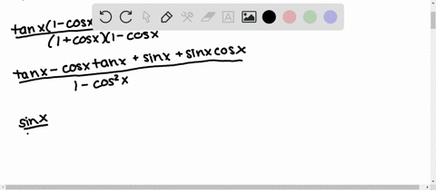 Solved Verify That Each Equation Is An Identity See Examples Tanx