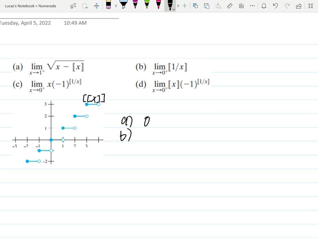 SOLVED Show That The Following Limits Do Not Exist A Limx 0 1 X