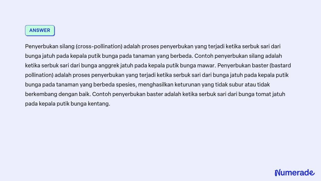 SOLVED Apa Yang Dimaksud Penyerbukan Sendiri Penyerbukan Tetangga