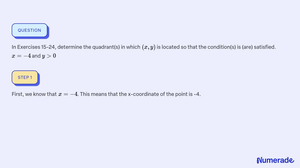 Solved In Exercises Determine The Quadrant S In Which X