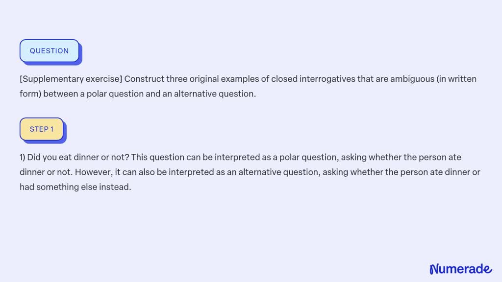 SOLVED Supplementary Exercise Construct Three Original Examples