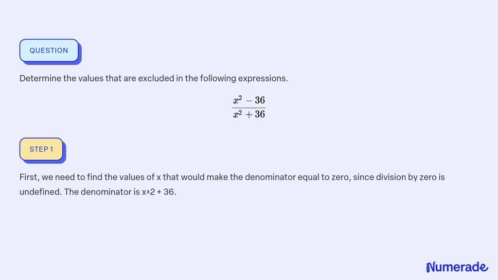 Solved Determine The Values That Are Excluded In The Following