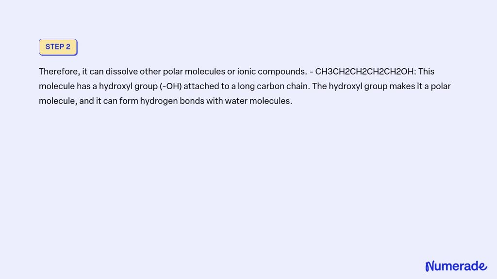 SOLVED Arrange This Set Of Molecules In Order Of Increasing Solubility