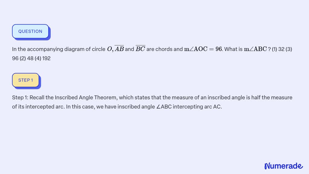 SOLVED In The Accompanying Diagram Of Circle O A B And B C Are Chords