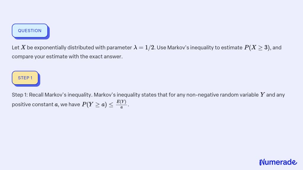 SOLVED Let X be exponentially distributed with parameter λ 1 2 Use