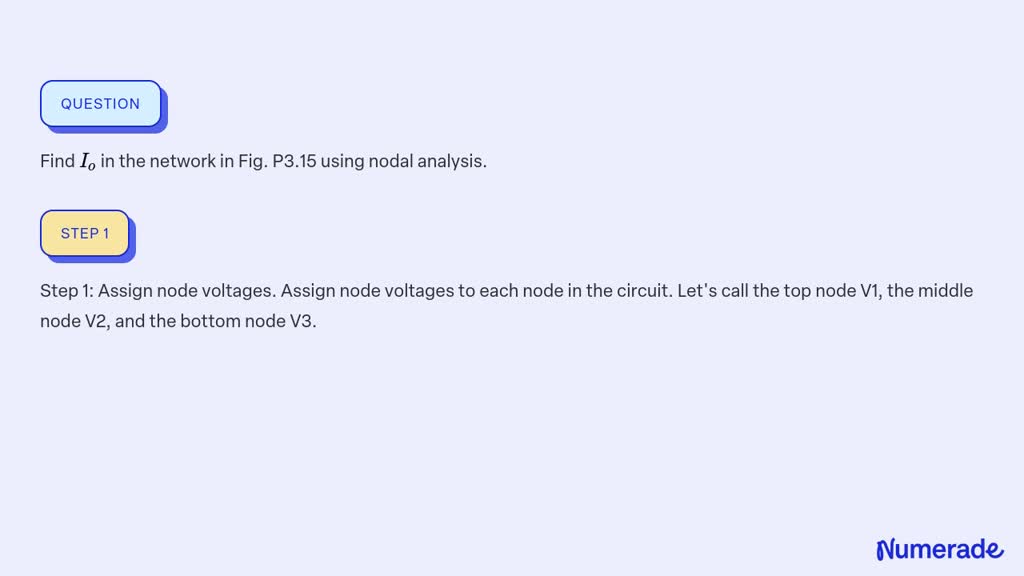 Solved Find Io In The Network In Fig P Using Nodal Analysis