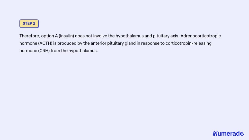 Solved Which Of The Following Hormones Does Not Involve The