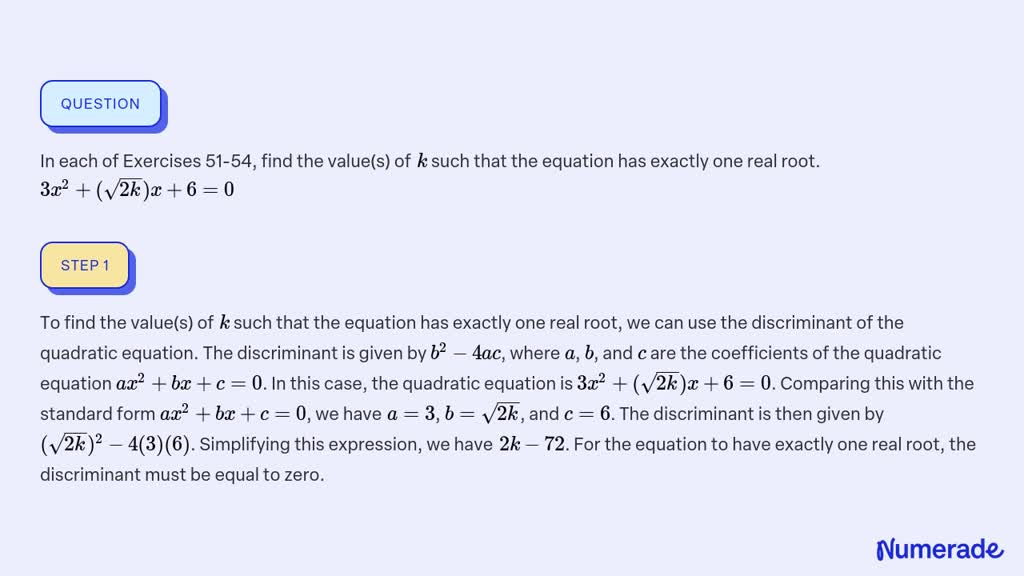 Solved In Each Of Exercises Find The Value S Of K Such That The