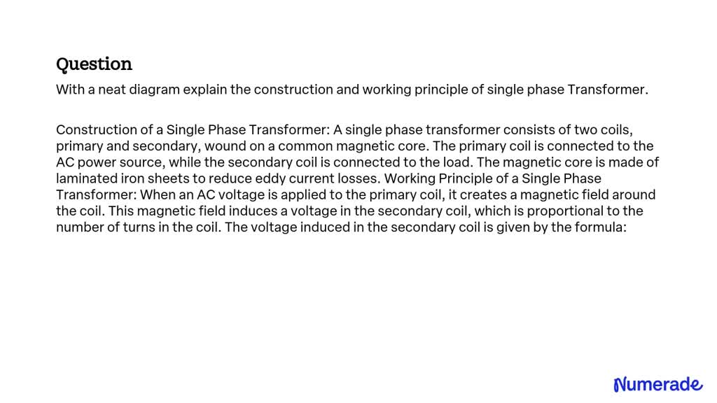 SOLVED With A Neat Diagram Explain The Construction And Working