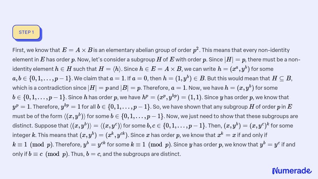 SOLVED Let P Be A Prime Let A And B Be Two Cyclic Groups Of Order