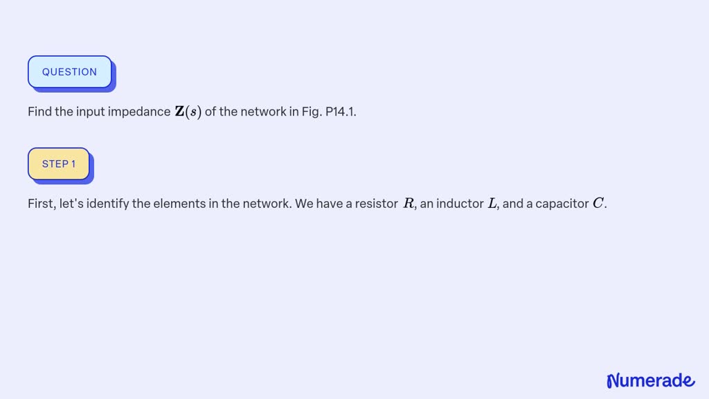 Solved Find The Input Impedance S Of The Network In Fig P