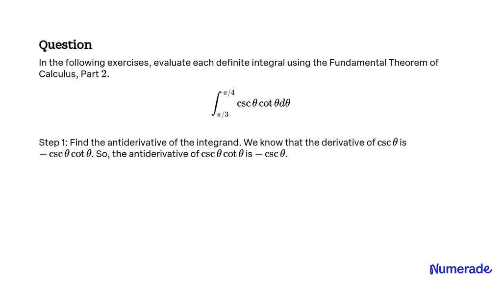 Solved In The Following Exercises Evaluate Each Definite Integral