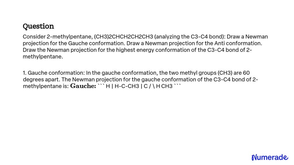 Solved Consider Methylpentane Ch Chch Ch Ch Analyzing The C