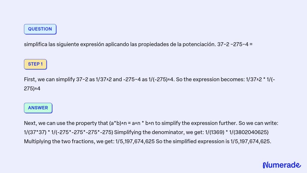 Solved Simplifica Las Siguiente Expresi N Aplicando Las Propiedades De