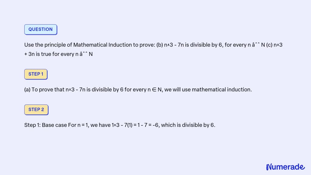 Solved Use The Principle Of Mathematical Induction To Prove B N