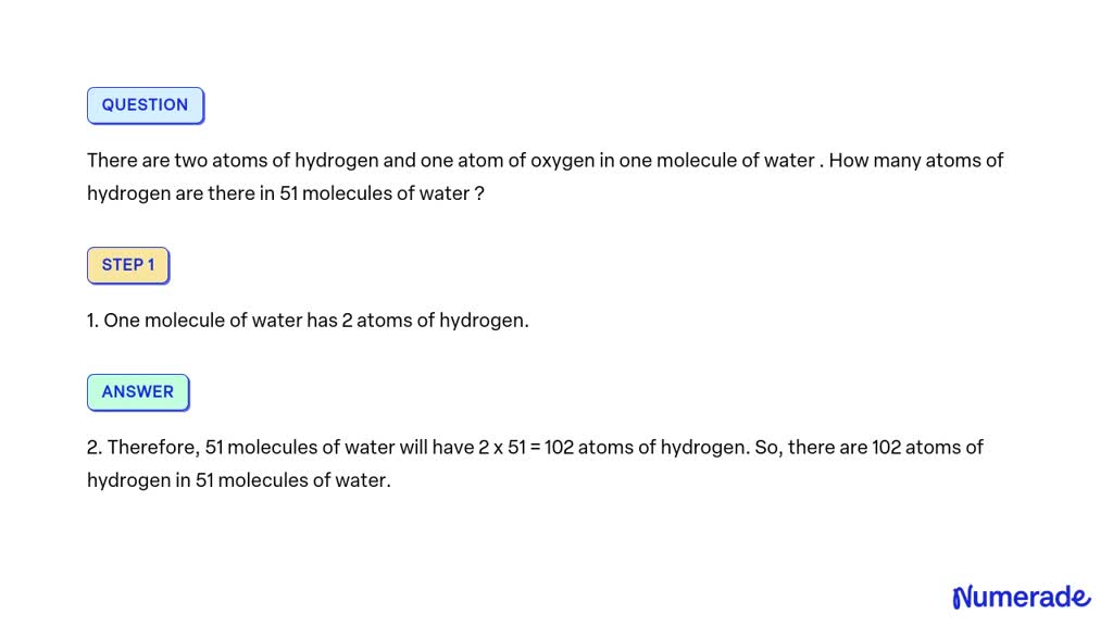 Solved There Are Two Atoms Of Hydrogen And One Atom Of Oxygen In One