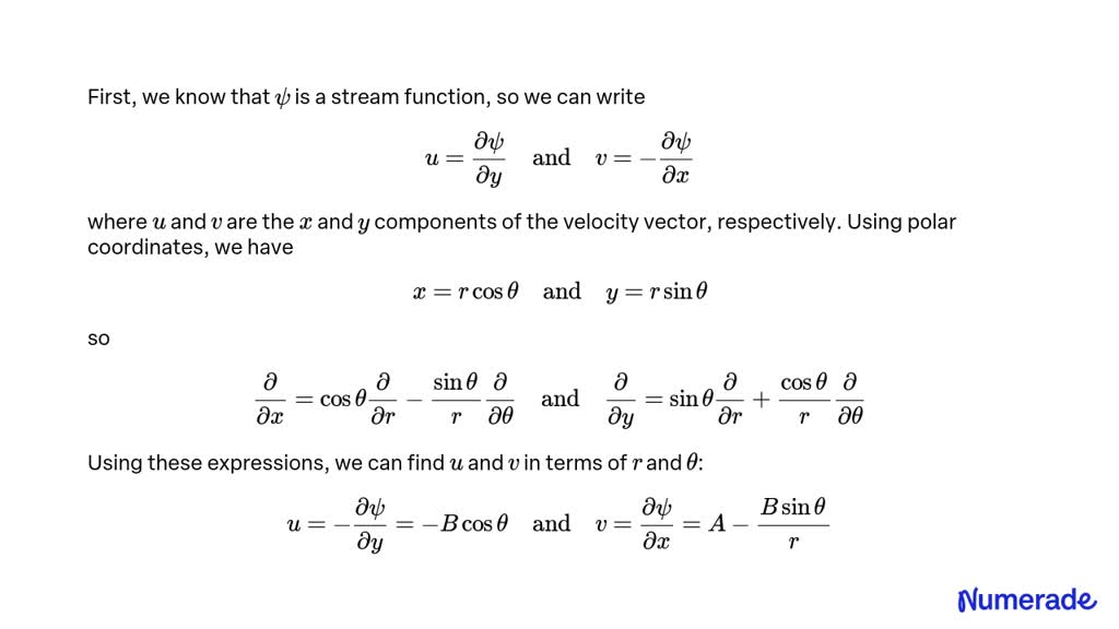 Solved A Certain Flow Field Is Described By The Stream Function A