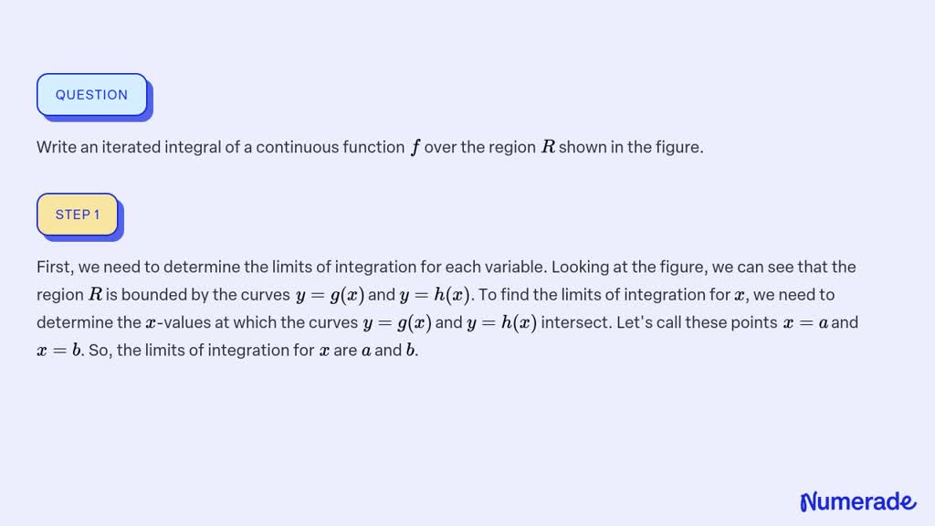 Solved Write An Iterated Integral Of A Continuous Function F Over The