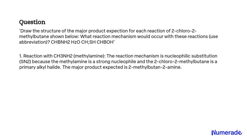 Solved Draw The Structure Of The Major Product Expected For Each