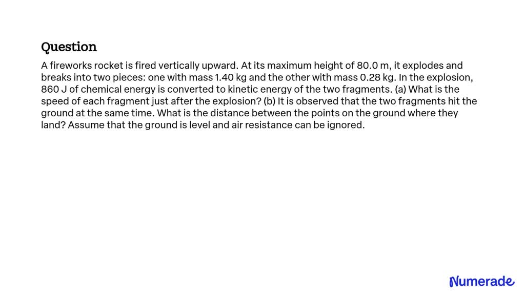 Solved A Fireworks Rocket Is Fired Vertically Upward At Its Maximum