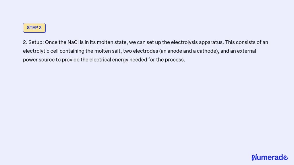 SOLVED Molten Salt Electrolysis Example