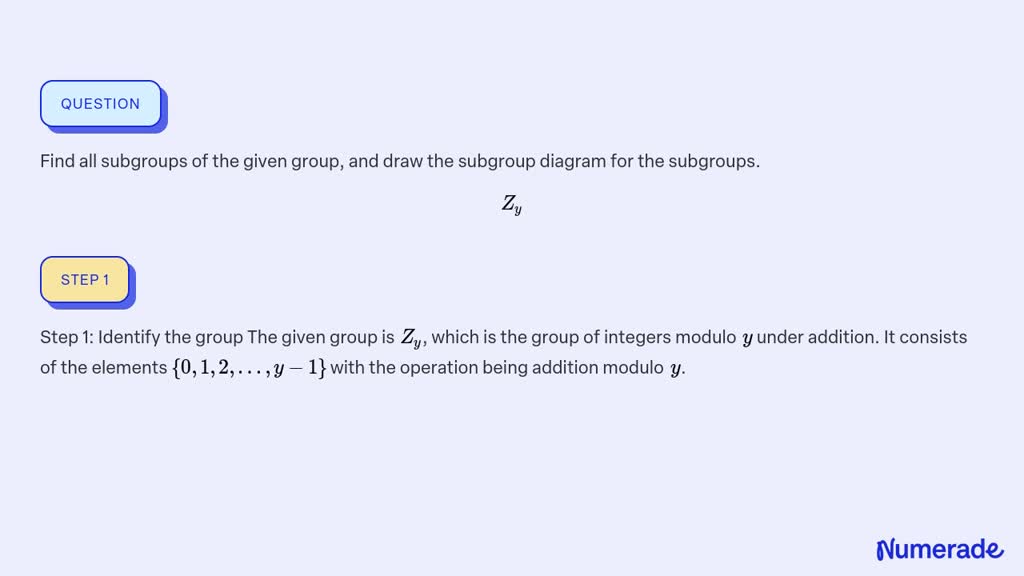 SOLVED Find All Subgroups Of The Given Group And Draw The Subgroup