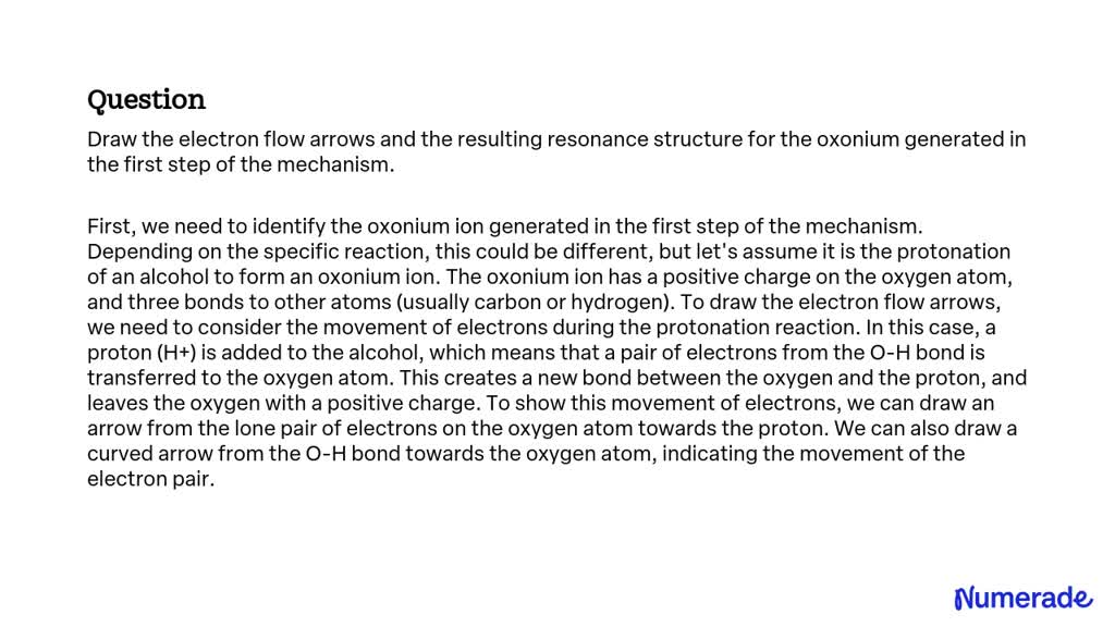 SOLVED Draw The Electron Flow Arrows And The Resulting Resonance