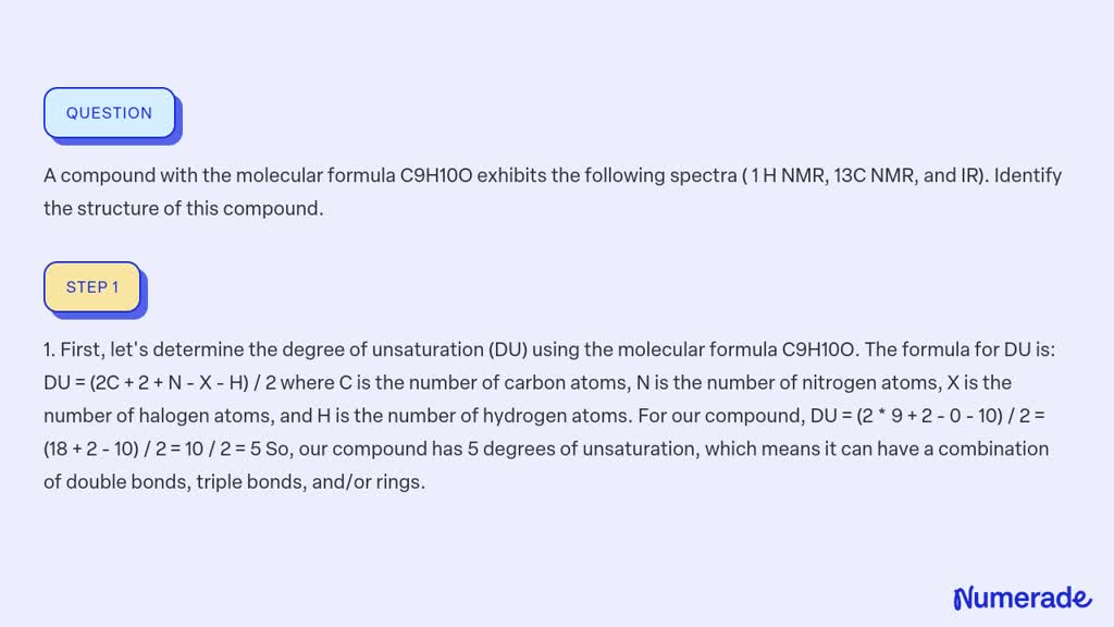 Solved A Compound With The Molecular Formula C H O Exhibits The