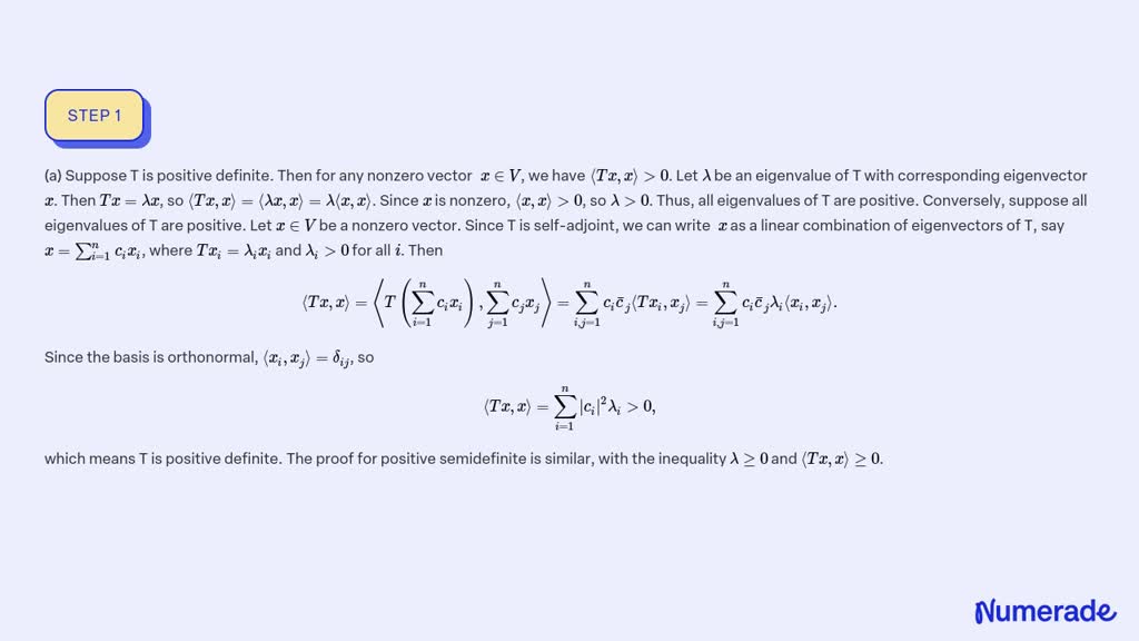 Solved Let T And U Be Self Adjoint Linear Operators On An Numerade